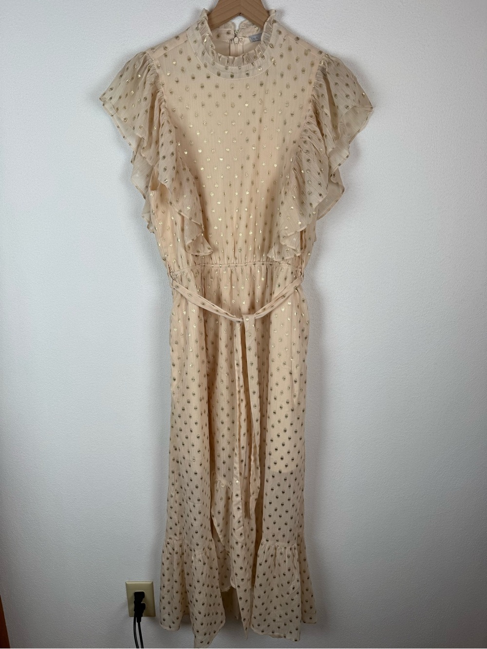 Baltic Born Jerika Midi Dress in Natural + Gold Large - Picture 2 of 9